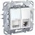 Schneider Unica MGU50.979.18Z kombinált csatlakozóaljzat RJ11/RJ45 Cat5e UTP, fehér burkolattal, keret nélkül, süllyesztett