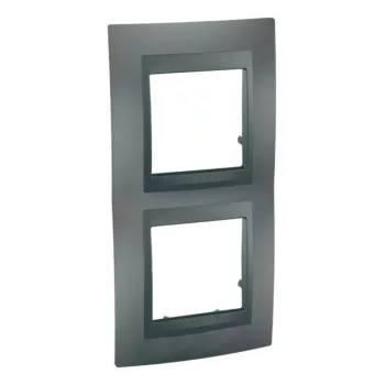   Schneider Unica Top MGU6.004V.12 2-es grafit keret grafit betéttel, függőleges elhelyezéssel