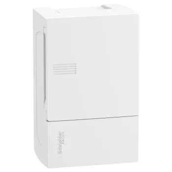 Schneider Resi9 MP MIP12104 kiselosztó, teli ajtó, falon kívüli szerelés, 1x4 modul