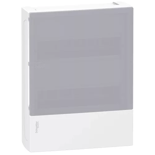 Schneider Resi9 MP MIP12212T kiselosztó, tejüveg hatású átlátszó ajtó, falon kívüli szerelés, 2x12 modul