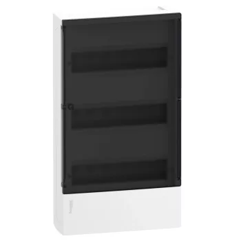 Schneider Resi9 MP MIP12312S kiselosztó, füstszínű átlátszó ajtó, falon kívüli szerelés, 3x12 modul