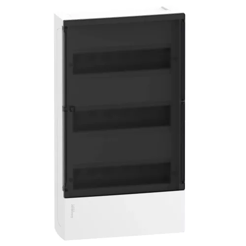 Schneider Resi9 MP MIP12312S kiselosztó, füstszínű átlátszó ajtó, falon kívüli szerelés, 3x12 modul