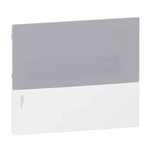 Schneider Resi9 MP MIP22112T kiselosztó, tejüveg hatású átlátszó ajtó, süllyesztett szerelés, 1x12 modul