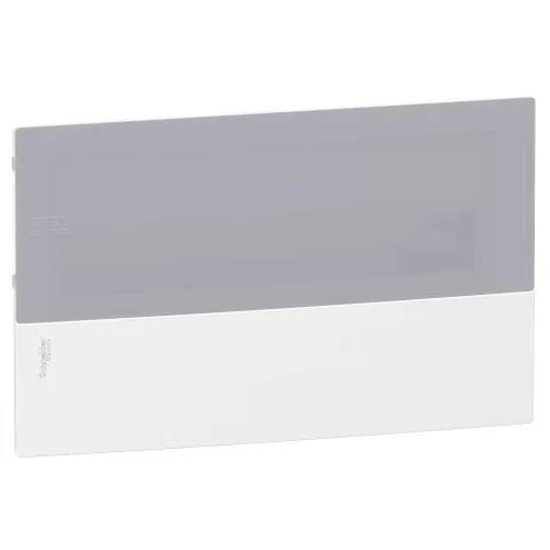 Schneider Resi9 MP MIP22118T kiselosztó, tejüveg hatású átlátszó ajtó, süllyesztett szerelés, 1x18 modul