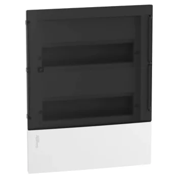   Schneider Electric MIP22212S Mini Pragma műanyag kiselosztó, 24 modul, 2 sor, IP40, füstszínű átlátszó ajtóval, süllyesztett