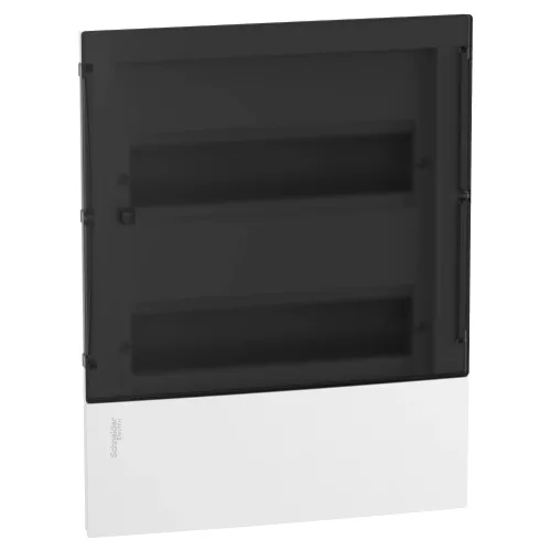 Schneider Resi9 MP MIP22212S kiselosztó, füstszínű átlátszó ajtó, süllyesztett szerelés, 2x12 modul