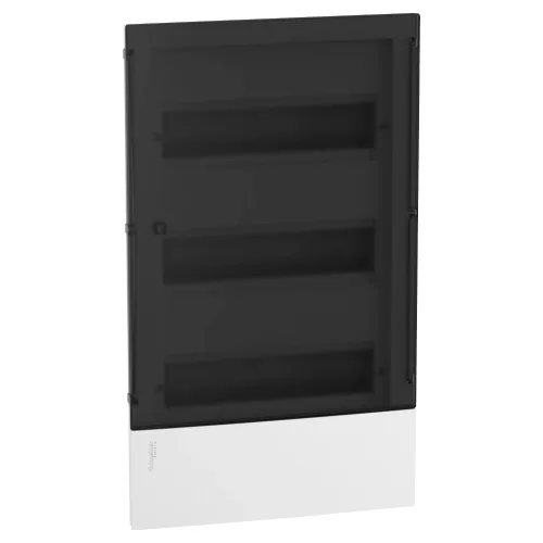 Schneider Resi9 MP MIP22312S kiselosztó, füstszínű átlátszó ajtó, süllyesztett szerelés, 3x12 modul