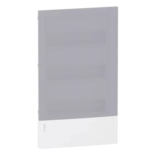 Schneider Resi9 MP MIP22312T kiselosztó, tejüveg hatású átlátszó ajtó, süllyesztett szerelés, 3x12 modul