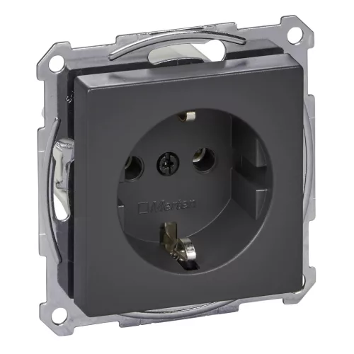 Schneider Electric Merten MTN2301-0414 Földelt csatlakozóaljzat 2P+F (dugalj), antracit burkolattal, keret nélkül, süllyesztett, rugós bekötés, 16A 250V - System-M (M-Plan / M-Pure / M-Smart)