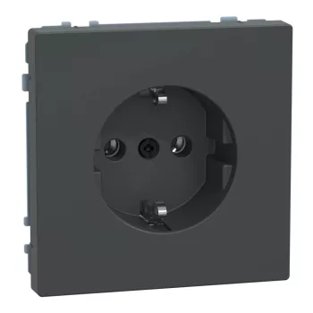   Schneider Electric Merten MTN2301-6034 Földelt csatlakozóaljzat 2P+F (dugalj), antracit burkolattal, keret nélkül, süllyesztett, rugós bekötés, 16A 250V - System-D (D-Life / D-Antik)