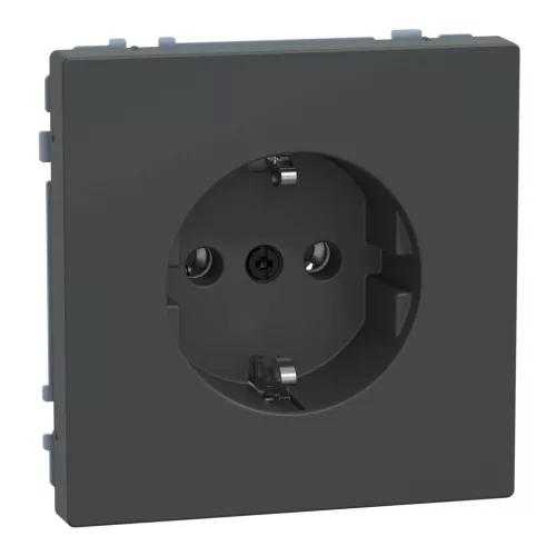 Schneider Electric Merten MTN2301-6034 Földelt csatlakozóaljzat 2P+F (dugalj), antracit burkolattal, keret nélkül, süllyesztett, rugós bekötés, 16A 250V - System-D (D-Life / D-Antik)