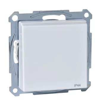   Schneider Merten MTN2314-0325 földelt csatlakozóaljzat (dugalj), IP44 (VÍZMENTES) csapófedéllel, gyermekvédelemmel, 2P+F, aktív fehér (antibakteriális) burkolattal, keret nélkül, süllyesztett, 16A 250V (Merten M-Smart, M-Plan, M-Elegance)