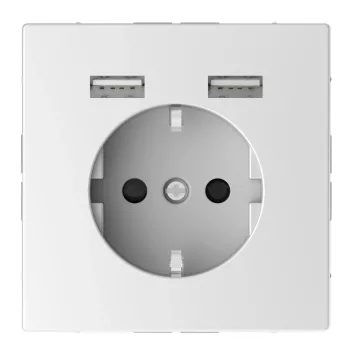   Schneider MTN2366-6035 MERTEN 2P+F aljzat, dupla USB töltővel, 16A/2.4A, D-Life, lótuszfehér