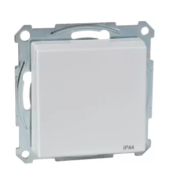   Schneider Merten MTN2414-0319 földelt csatlakozóaljzat (dugalj), IP44 (VÍZMENTES) csapófedéllel, gyermekvédelemmel, 2P+F, polárfehér burkolattal, keret nélkül, süllyesztett, 16A 250V (Merten M-Smart, M-Plan, M-Elegance)