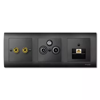   Schneider MTN298314 MERTEN Fedlap, 1xRJ45 aljzathoz, döntött, System-M, antracit
