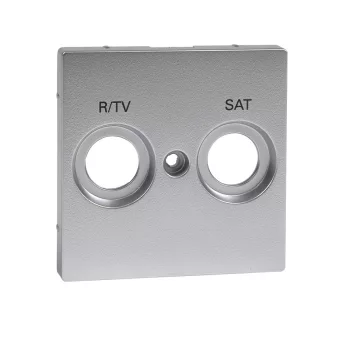   Schneider MTN299260 alumínium burkolat TV/R-SAT csatlakozóaljzat betétekhez, 2 kimenettel, felirattal (Merten M-Smart, M-Plan, M-Elegance)