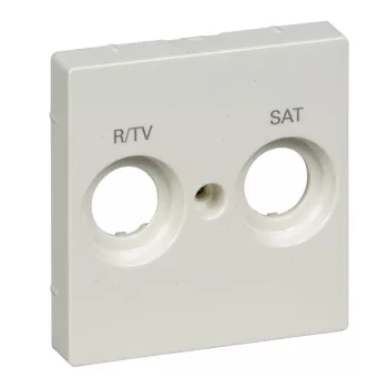   Schneider MTN299819 polárfehér burkolat TV/R-SAT csatlakozóaljzat betétekhez, 2 kimenettel, felirattal (Merten M-Smart, M-Plan, M-Elegance)