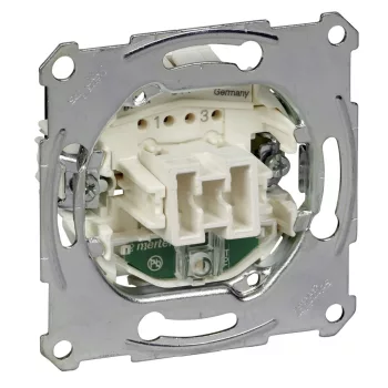   Schneider Merten MTN3137-0000 keresztkapcsoló betét (107), jelzőfénnyel, burkolat és keret nélkül, rugós bekötés, süllyesztett 10A 250V