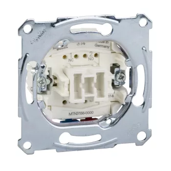   Schneider Merten MTN3156-0000 váltóérintkezős nyomó betét (N106), nulla csatlakozóval, burkolat és keret nélkül, rugós bekötés, süllyesztett 10A 250V