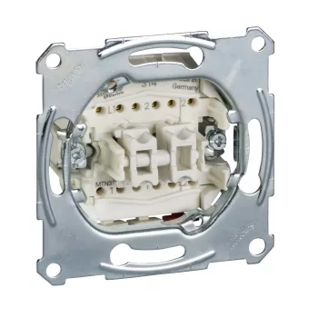   Schneider Merten MTN3159-0000 kettős váltóérintkezős nyomó betét (2xN106), burkolat és keret nélkül, rugós bekötés, süllyesztett 10A 250V