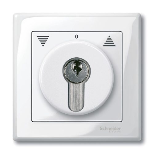 Schneider MTN319519 polárfehér burkolat kulcsos kapcsolókhoz betétekhez (Merten M-Smart, M-Plan, M-Elegance)