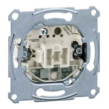   Schneider Electric Merten MTN3501-0000 egypólusú kapcsoló betét (101), ellenőrzőfénnyel, burkolat és keret nélkül, csavaros bekötés, süllyesztett 16A 250V
