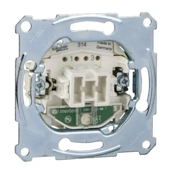   Schneider Merten MTN3637-0000 keresztkapcsoló betét (107), jelzőfénnyel, burkolat és keret nélkül, rugós bekötés, süllyesztett 16A 250V