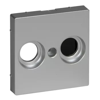  Schneider MTN4122-0460 alumínium burkolat TV csatlakozóaljzat betétekhez, 2 kimenettel, felirat nélkül (Merten M-Smart, M-Plan, M-Elegance)
