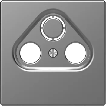   Schneider MTN4123-6036 acél burkolat TV csatlakozóaljzat betétekhez, 3 kimenettel, felirat nélkül (Merten D-Life)