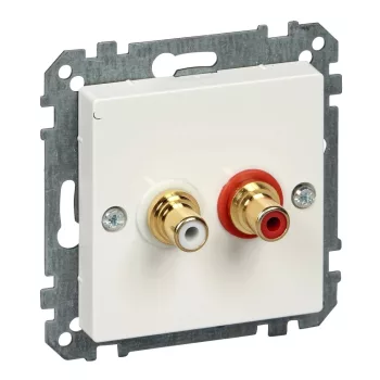   Schneider Merten MTN4350-0319 RCA (audio) csatlakozóaljzat polárfehér burkolattal kerét nélkül (Merten M-Smart, M-Plan, M-Elegance)