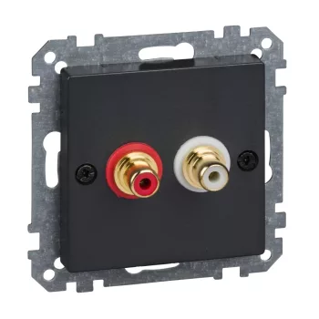   Schneider Merten MTN4350-0414 RCA (audio) csatlakozóaljzat antracit burkolattal kerét nélkül (Merten M-Smart, M-Plan, M-Elegance)