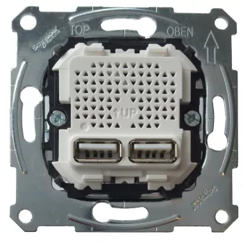   Schneider Merten MTN4366-0100 dupla USB töltő 2.1A burkolat és keret nélkül