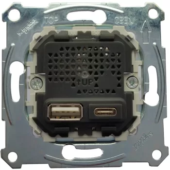   Schneider Merten MTN4366-0110 dupla USB töltő 2.4A (1x USB Type A + 1x USB Type C) burkolat és keret nélkül