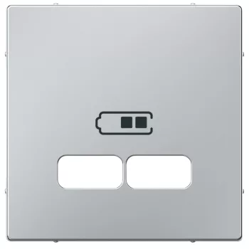   Schneider MTN4367-0460 alumínium burkolat USB töltő betétekhez (Merten M-Smart, M-Plan, M-Elegance)