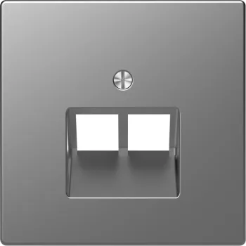   Schneider MTN4522-6036 MERTEN Fedlap, 2xRJ45 aljzathoz, D-Life, acél