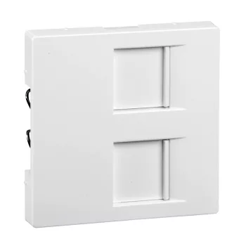   Schneider MTN4562-0325 aktív fehér (antibakteriális) burkolat 2xRJ45 moduláris betétekhez (Merten M-Smart, M-Plan, M-Elegance)