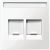 Schneider MTN4564-0319 polárfehér burkolat 2xRJ45 moduláris betétekhez, feliratozható (Merten M-Smart, M-Plan, M-Elegance)