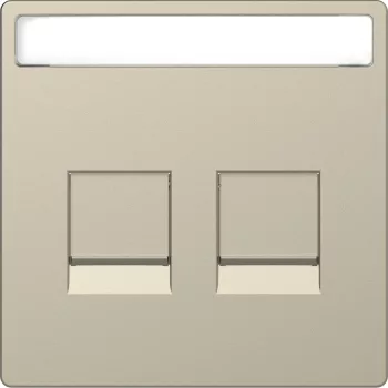   Schneider Electric Merten MTN4564-6033 fedlap, 2xRJ45 moduláris betétekhez, feliratozható  szahara - System-D (D-Life / D-Antik)