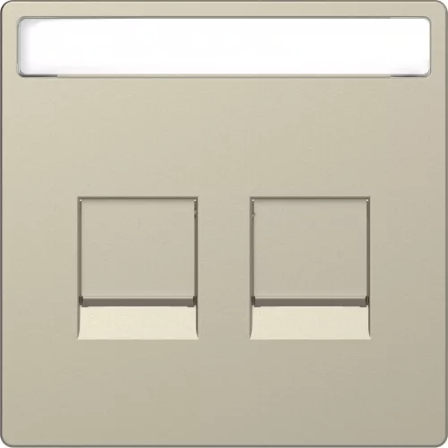 Schneider Electric Merten MTN4564-6033 fedlap, 2xRJ45 moduláris betétekhez, feliratozható  szahara - System-D (D-Life / D-Antik)