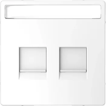   Schneider MTN4564-6035 lótuszfehér burkolat 2xRJ45 moduláris betétekhez, feliratozható (Merten D-Life)