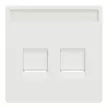Schneider Electric Merten MTN4564-6037 Fedlap, 2xRJ45 moduláris betétekhez, feliratozható, System-D, mattfehér