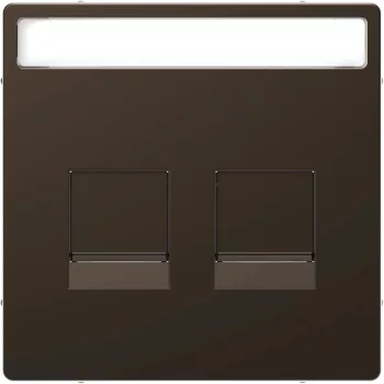   Schneider MTN4564-6052 mokka burkolat 2xRJ45 moduláris betétekhez, feliratozható (Merten D-Life)