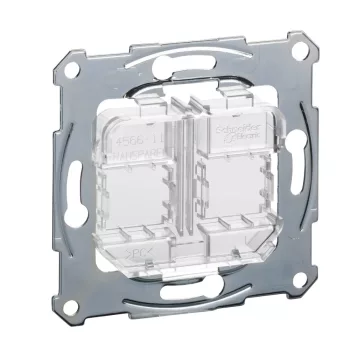   Schneider Merten MTN4566-0080 atlátszó rögzítőkeret, 2xRJ45 moduláris aljzatokhoz