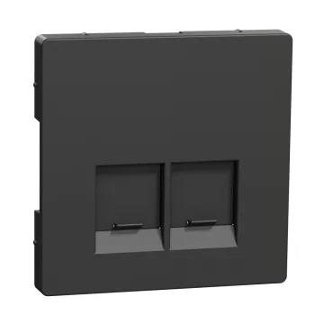   Schneider MTN4572-6034 antracit burkolat 2xRJ45 aljzat betétekhez (Merten D-Life)