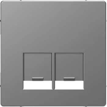   Schneider MTN4572-6036 acél burkolat 2xRJ45 aljzat betétekhez (Merten D-Life)