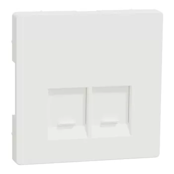 Schneider Electric Merten MTN4572-6037 Fedlap, 2xRJ45 aljzathoz, System-D, mattfehér