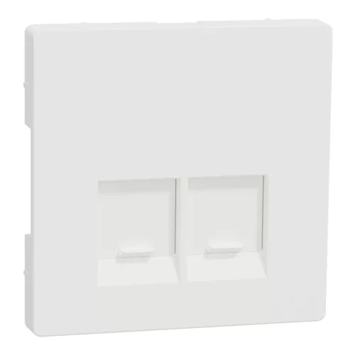 Schneider Electric Merten MTN4572-6037 Fedlap, 2xRJ45 aljzathoz, System-D, mattfehér