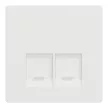 Schneider Electric Merten MTN4572-6037 Fedlap, 2xRJ45 aljzathoz, System-D, mattfehér