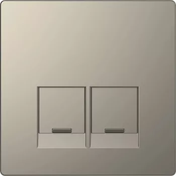   Schneider MTN4572-6050 nikkel burkolat 2xRJ45 aljzat betétekhez (Merten D-Life)