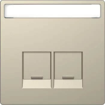 Schneider Electric Merten MTN4574-6033 Fedlap, 2xRJ45 aljzathoz, feliratozható, System-D, szahara
